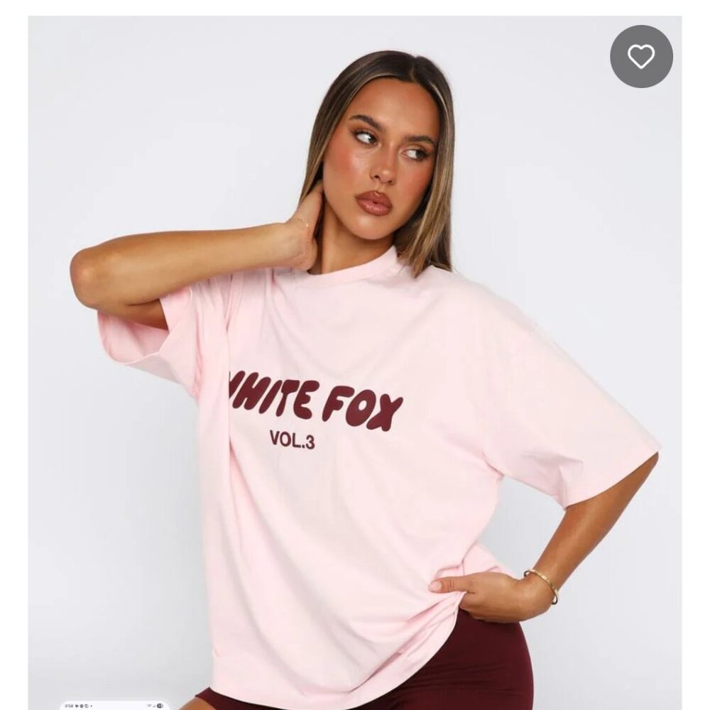 Pink white fox shirt